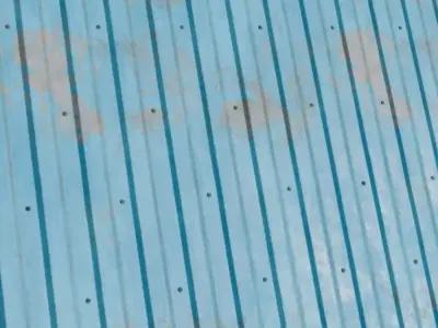 Rusted Blue Painted Corrugated Steel Siding PBR Seamless Texture