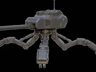 Mech Spider Low-poly 3D model