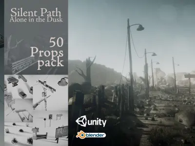 Silent Path - Alone in the Dusk Low-poly 3D model