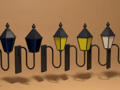Cartoon Wall Lamps Collection 3D model