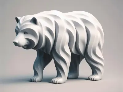 Stylized Layered Bear Sculpture 3D print model