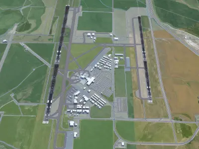 Eugene Airport 10km Low-poly 3D model