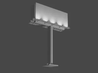 Billboard two side low-poly 3d model  Low-poly 3D model