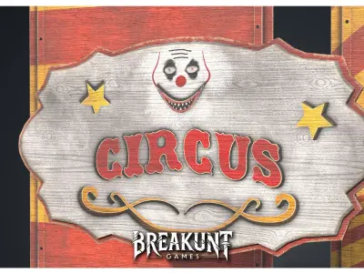 Horror Circus Panel with Wall Panel 1 - 2 assets  Low-poly 3D model