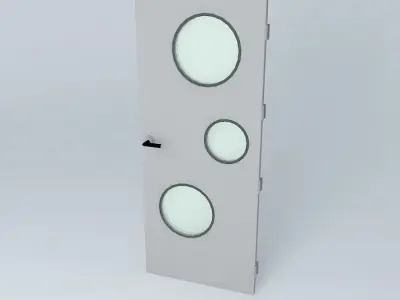 3D door, very detail with glass, lock and hinger. Free 3D model