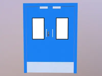 Steel Door Push Pull Low-poly 3D model