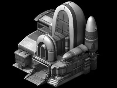 Spaceship - Building 01 3D model