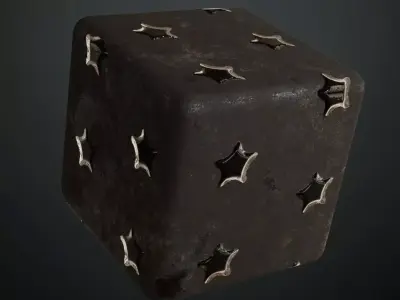 Star Rusty Black Metal Plate PBR Seamless Texture