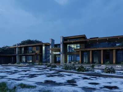 Winter Villa Exterior Design 3D model