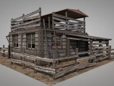 Anatolian Village Shack 2 Low-poly 3D model