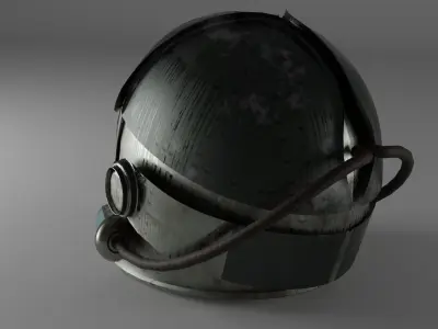 Sci-fi Helmet Low-poly 3D model 3