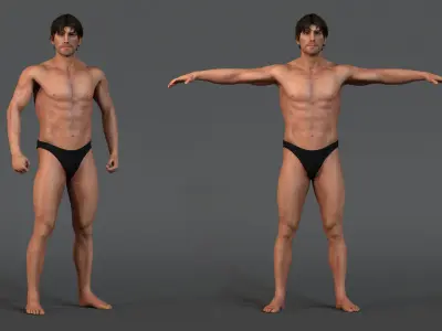 Male Base Rig Low-poly 3D model