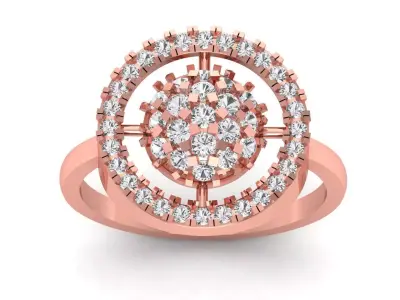Solitaire Wedding Engagement Women Rings Cluster Ring 3D print model