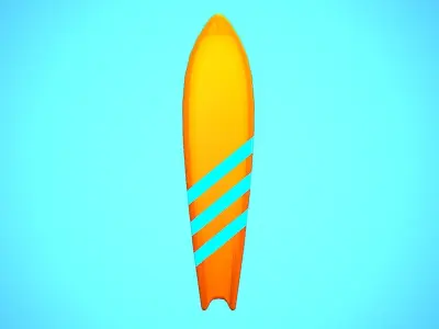 SURF BOARD 04 CARTOON STYLIZED Low-poly 3D model