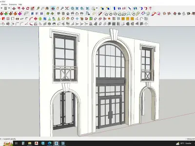Classical arch with entrance 3D model