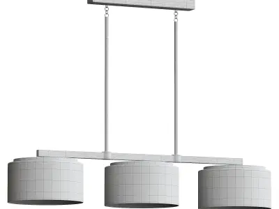 Donal 3 Light Metal Dimmable Kitchen Island Chandelier 3D model