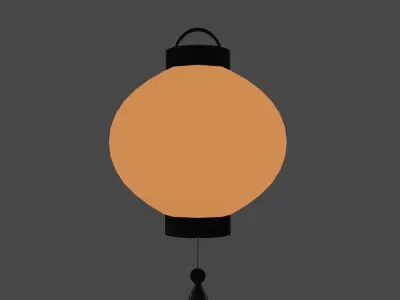 Traditional lighting equipment of Japan Low-poly 3D model