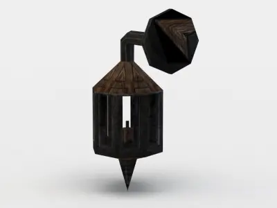 Street lamp Low-poly 3D model 36