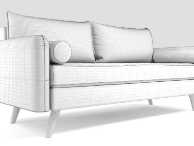 Grey Fabric Sofa 3D Model PBR for Architectural Visualization 3D model