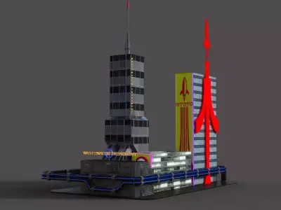 Modular Cyberpunk Environment Kit Japanese Style Street 3D model