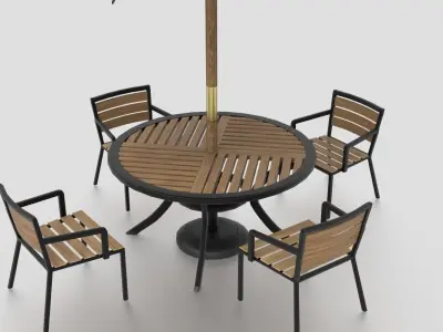 GARDEN FURNITURE SET Low-poly 3D model