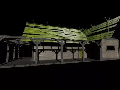 Abandoned cabin Free low-poly 3D model