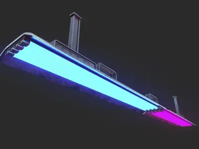 CyberPunk Neon Lamps Set Low-poly 3D model
