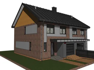 very different two flats double house 3d model for developer 3D model