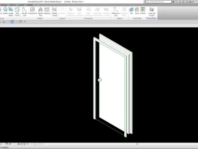  SINGLE DOOR D-FLUSH 3D model