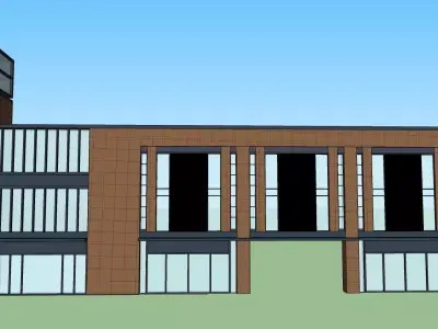 front facade wall sketchup model 3D model