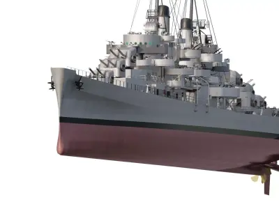 AMERICAN NAVY WW2 LIGHT CRUISER OAKLAND CLASS 3D model