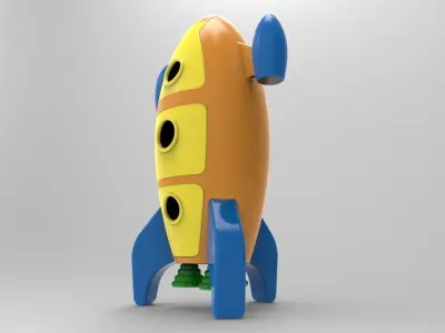 rocket ship 3D model by raulrichard-ramirez