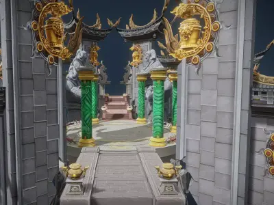 SkyCity Low-poly 3D model