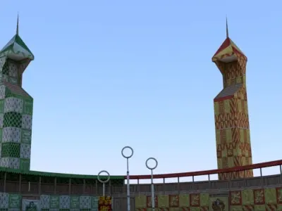 Quidditch Stadium Low-poly 3D model