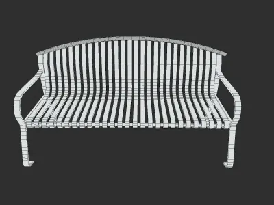 Bench 09 Low Poly PBR Realistic Low-poly 3D model