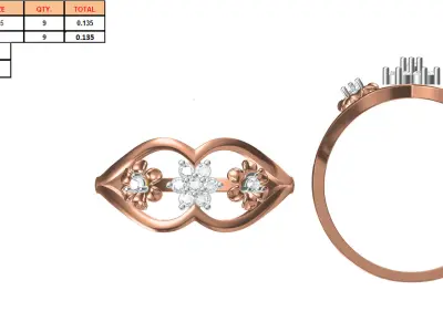 Light Weight Wedding Engagement Women Ring STL JCD Details 3D print model 38