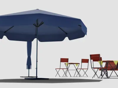 Plaza Exterior Assets 14 Base Mesh Collection Low-poly 3D model