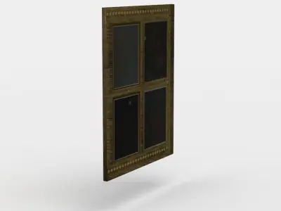 Window old with metal frame Low-poly 3D model