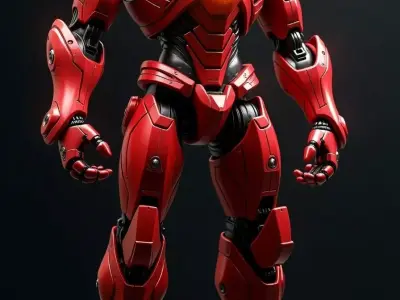Mech Warrior - Sci-Fi Hero Rigged Game-Ready 3D Model Low-poly 3D model