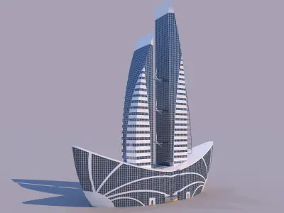 0124 - Boat Skyscraper 3D model