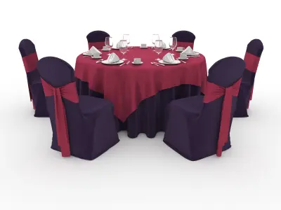 Collection Banquet Table and Chair 21 3D Model Pack