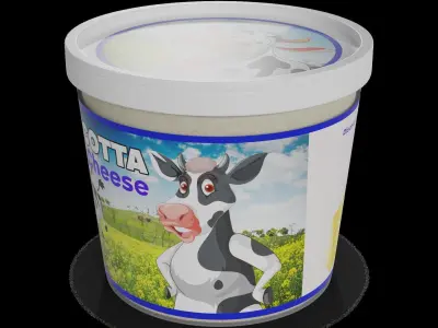 Mascarpone and ricotta cheese Ricotta Cheese Low-poly 3D model