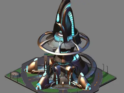 Solar energy - power station 01 3D model