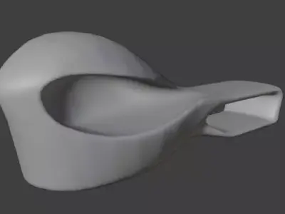 Parametric Organic Wooden Bench Modern Fluid Street Furniture Low-poly 3D model