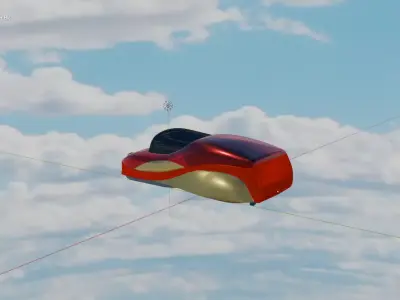 Flying Vehicle - Rigged Low-poly 3D model