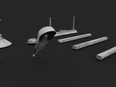 Industrial lighting Set Low-poly 3D model