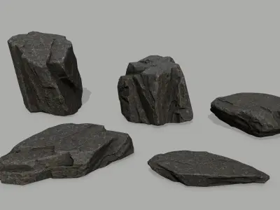 Rock Set Low-poly 3D model