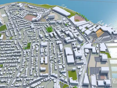 Staten Island New York USA 40km Low-poly 3D model