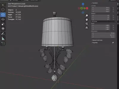 Alenya Light Gold Wall Sconce Low-poly 3D model