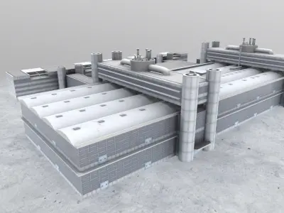 EDDH Hangar 3A Low-poly 3D model